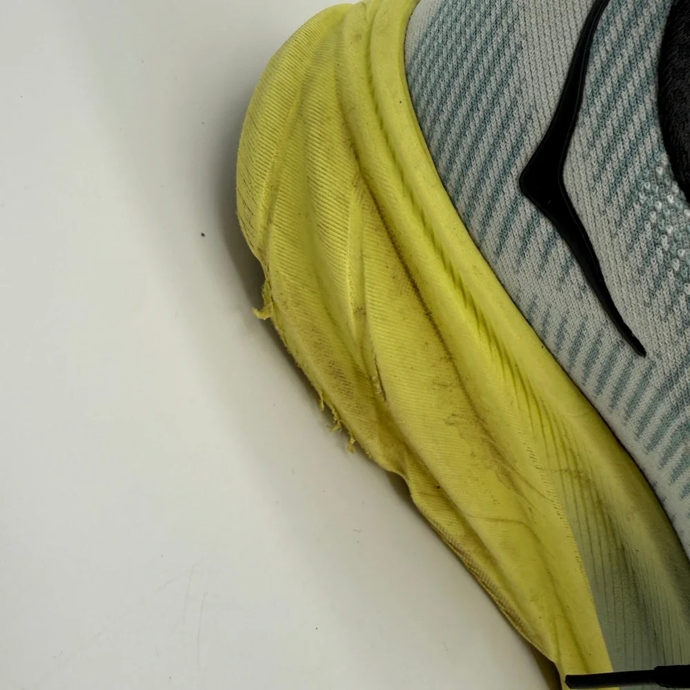 Hoka Clifton 9 Running Shoes Mens 12 Blue Yellow Cushioned Athletic Sneakers